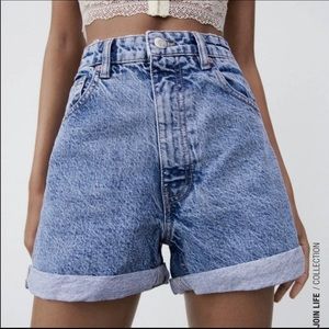Zara Denim Mom Fit Shorts